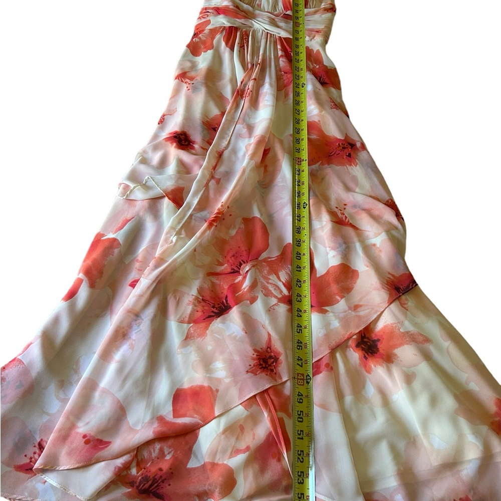 Eliza j fairycore floral romantic layer flowy maxi sz 4 dress whimsical coral - Picture 11 of 16